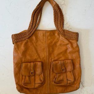 Golden colored Hobo International Bodega braided handled tote/shoulder bag